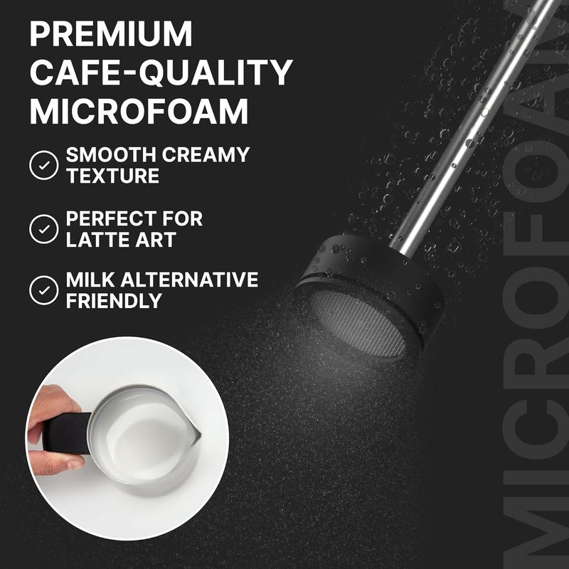 subminimal Performance Milk Foamer - NanoFoamer Lithium Handheld Frother - Rechargeable, Dual-Speed - Microfoamed Milk in 30sec, Barista-Style Coffee Drinks at Home - White Special Edition - Image 2
